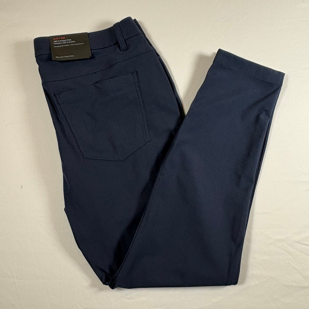 Lululemon ABC Skinny-Fit 5-Pocket Pant 30L Warpstreme True Navy 34 LM5BC1S